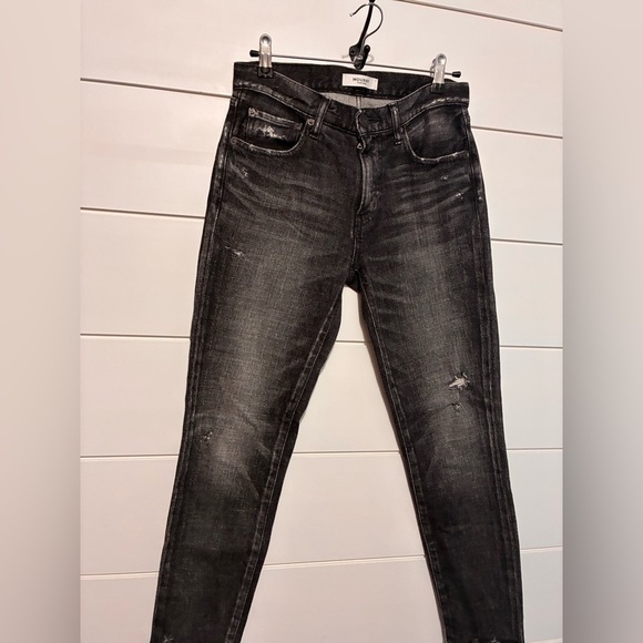 MOUSSY VINTAGE Black Checotah Mid-Rise Skinny Jeans with Chewed Hem size 26 - Picture 9 of 14